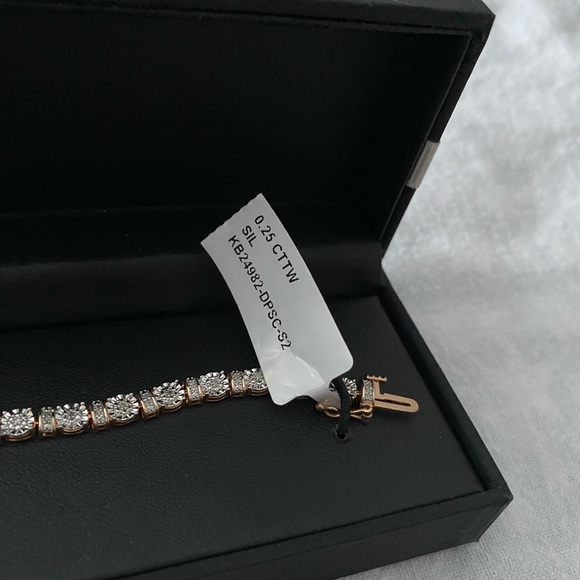 Real Diamonds sterling silver rose gold bracelet - Picture 4 of 8